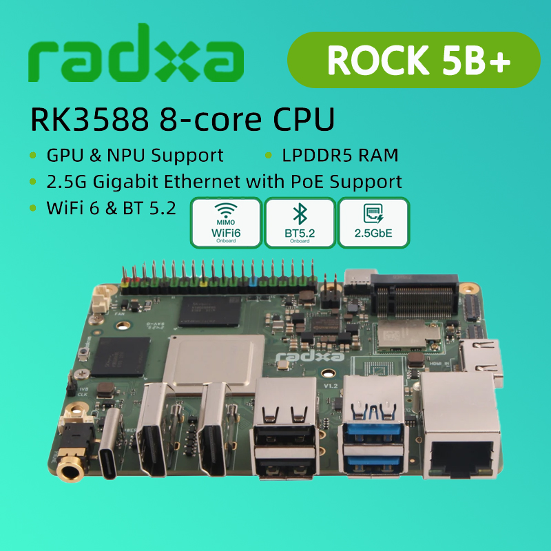 Radxa Rock 5B 16Gb - Radxa ROCK 5B+ Rockchip RK3588 8-ядерный